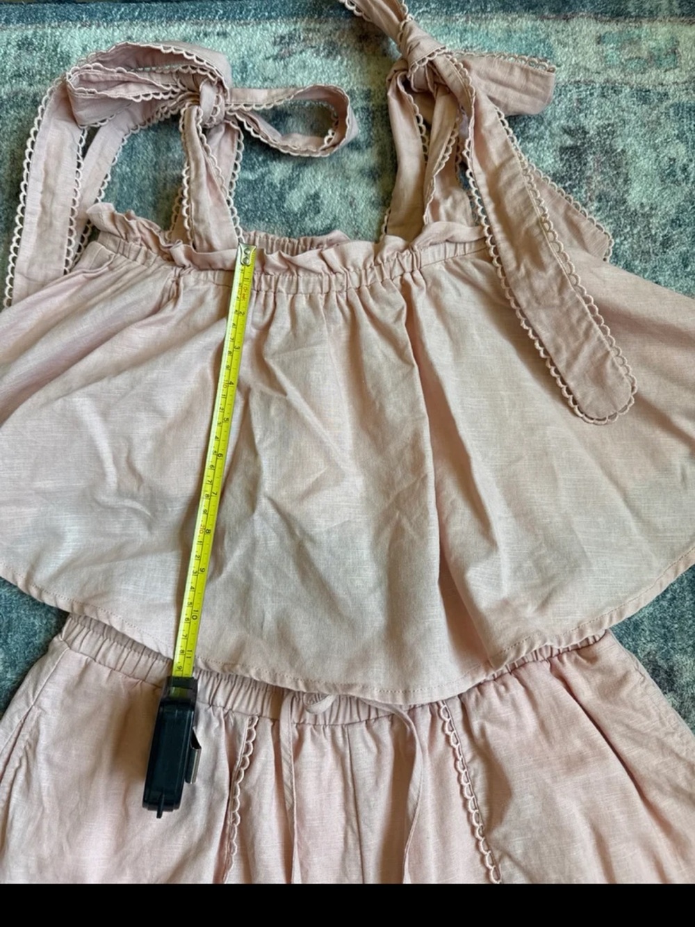 MARBLE Blush Pink Ruffle Crop Set - Picture 4 of 5